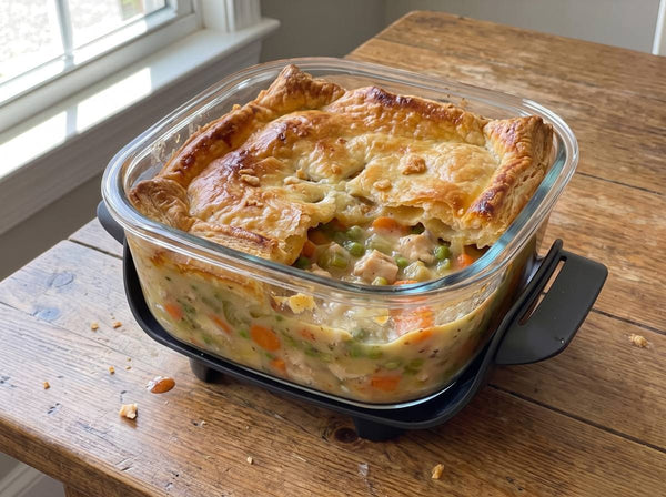 Chicken pot pie in the bowl