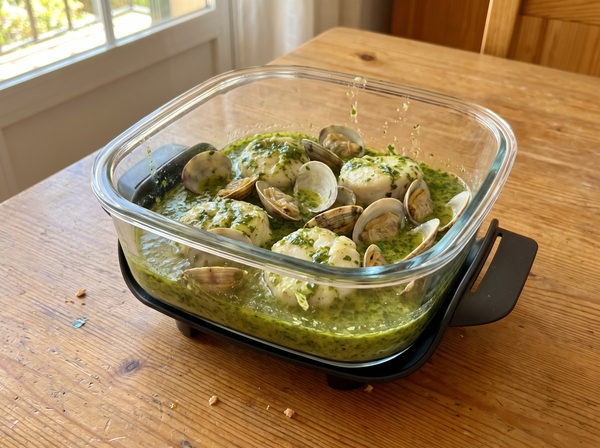 Rape con almejas en salsa verde