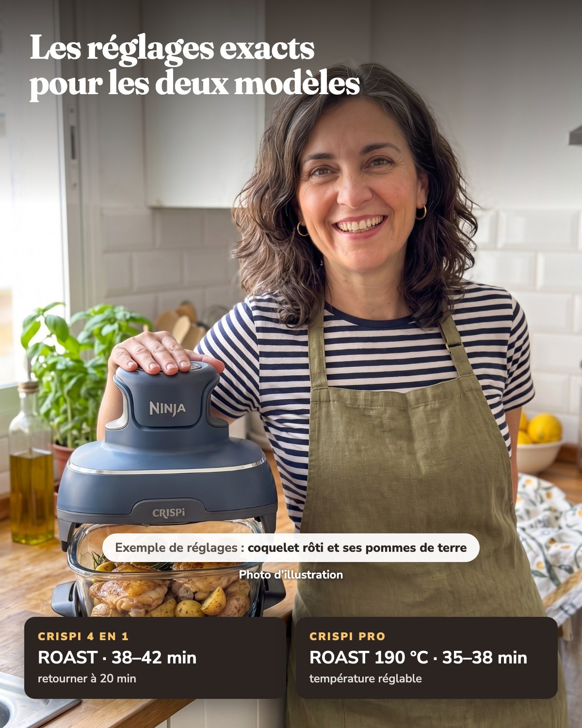 Lola avec sa Crispi et un exemple de réglages pour les deux modèles