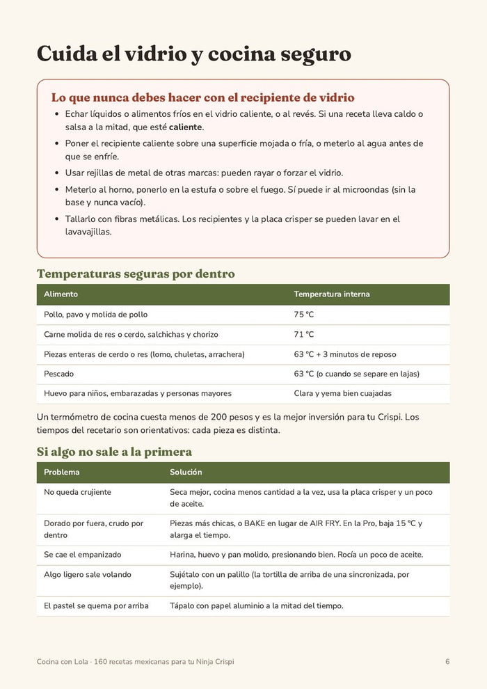 Cuida el vidrio y cocina seguro